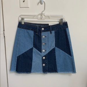 Patterned Denim Skirt